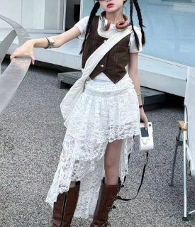 SÉT ÁO VÁY NÂU 3 CHI TIẾT