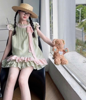 SÉT ÁO VÁY BABYDOLL XANH 120-170